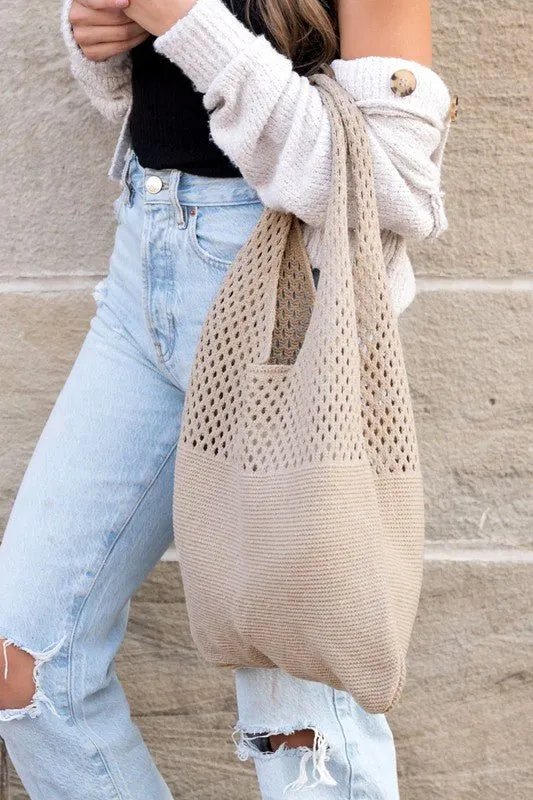 Keeping Up With You Soft Knit Large Hobo Bag
