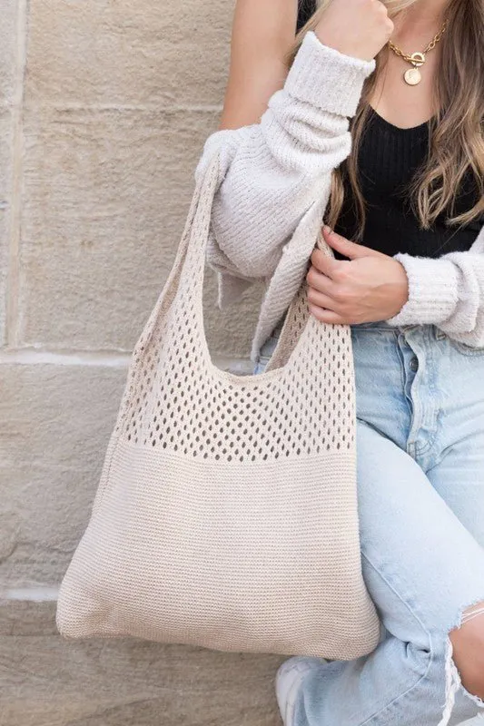 Keeping Up With You Soft Knit Large Hobo Bag