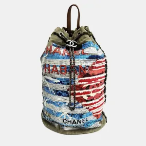 Khaki Fabric Cuban Backpack