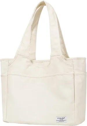 KYALOU Utility Large Tote Bag, Women Casual Shoulder Bags for Work Gym Beach Travel Shopping Grocery College
