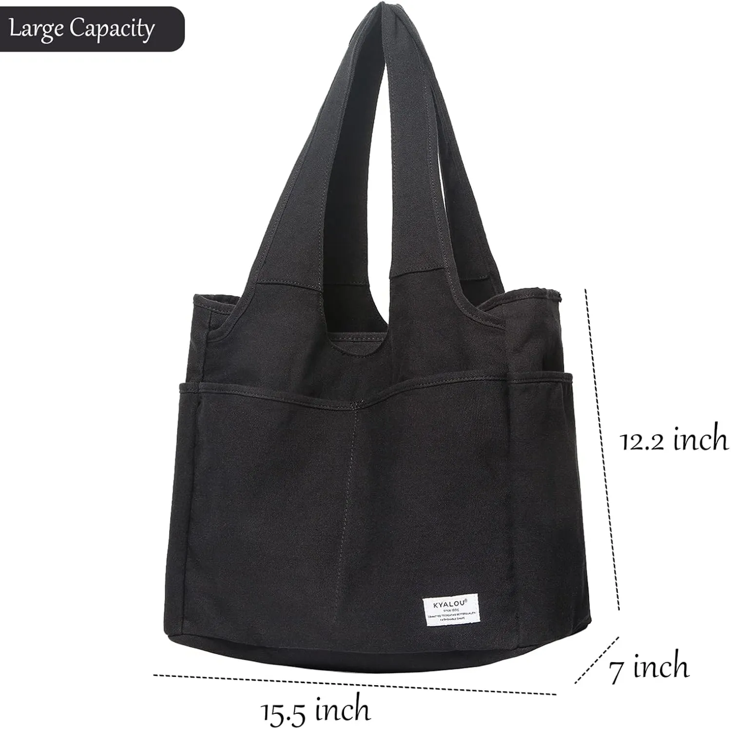 KYALOU Utility Large Tote Bag, Women Casual Shoulder Bags for Work Gym Beach Travel Shopping Grocery College