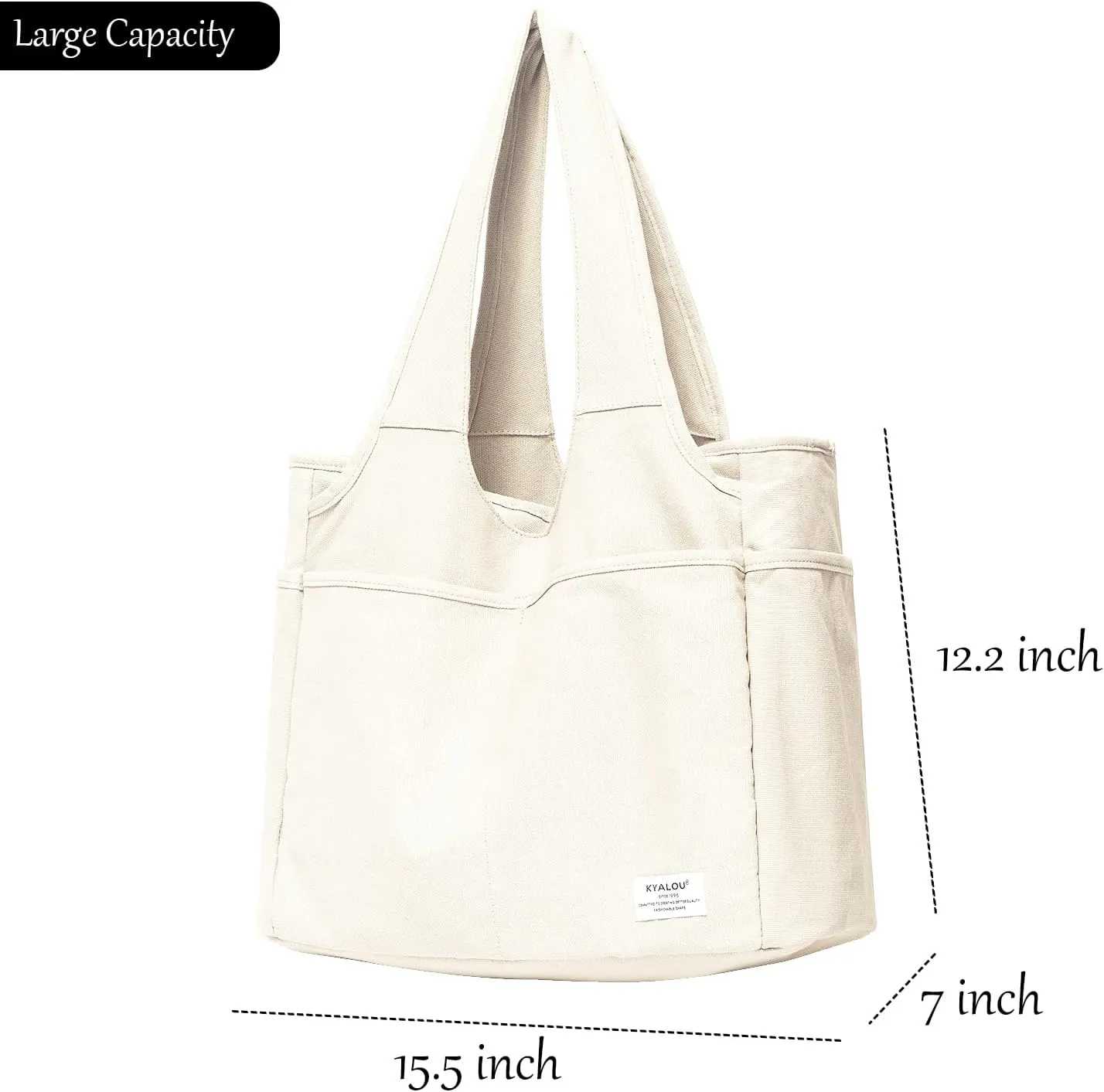 KYALOU Utility Large Tote Bag, Women Casual Shoulder Bags for Work Gym Beach Travel Shopping Grocery College