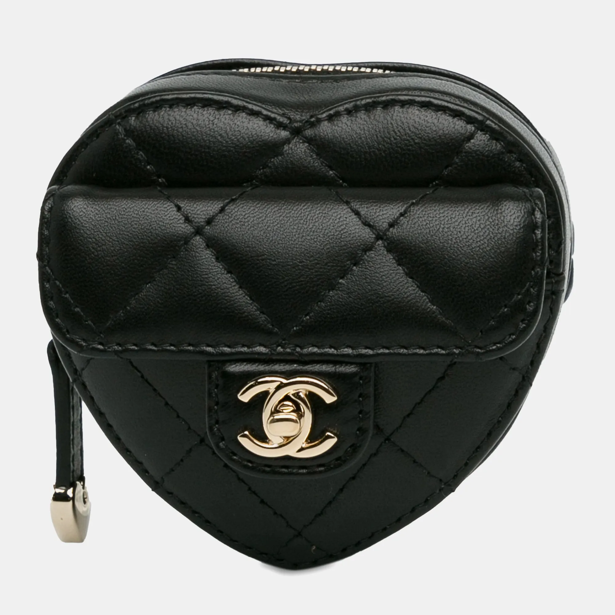 Lambskin CC In Love Heart Zipped Arm Coin Purse