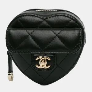 Lambskin CC In Love Heart Zipped Arm Coin Purse