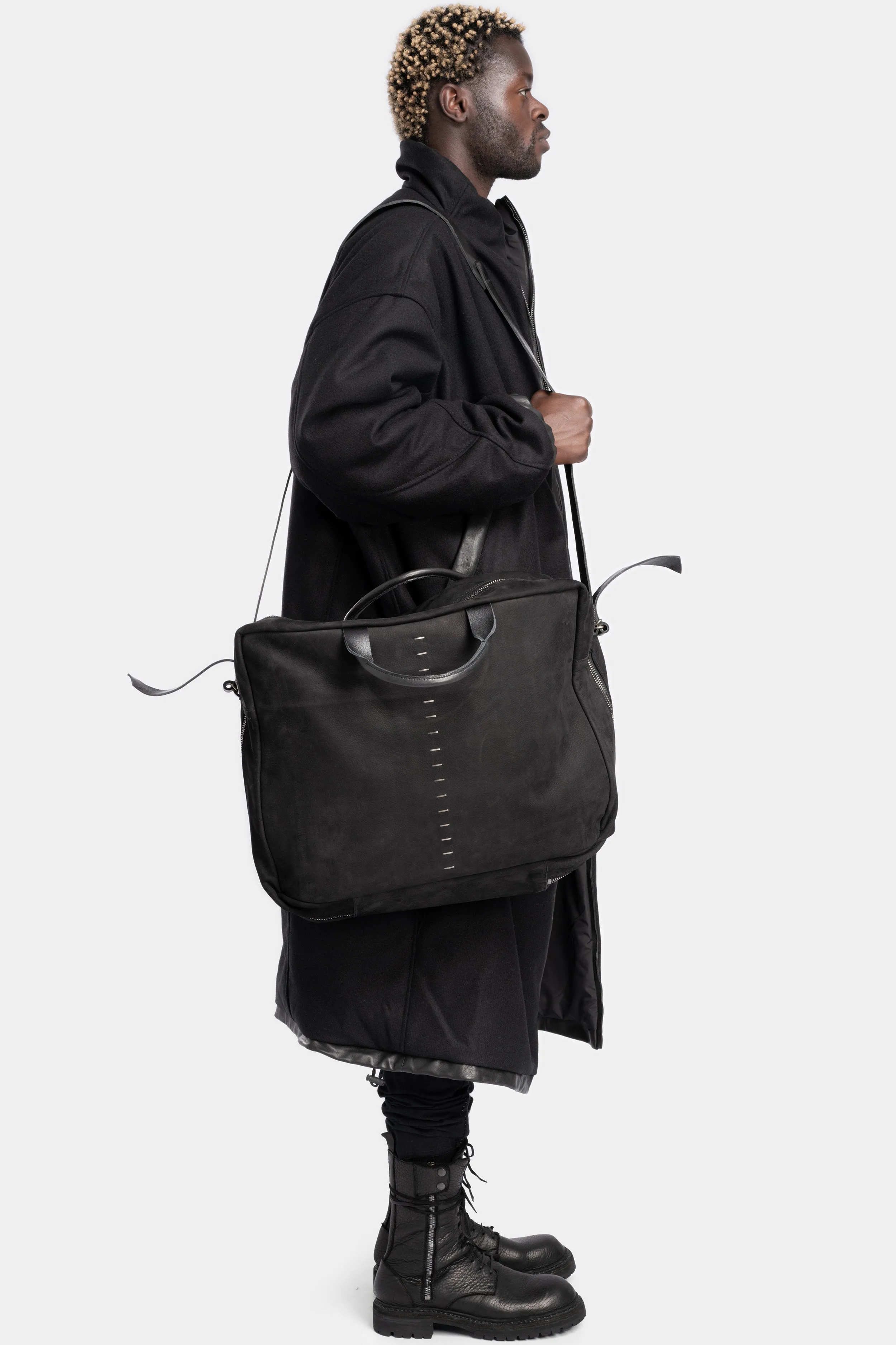 Large leather messenger / weekend bag