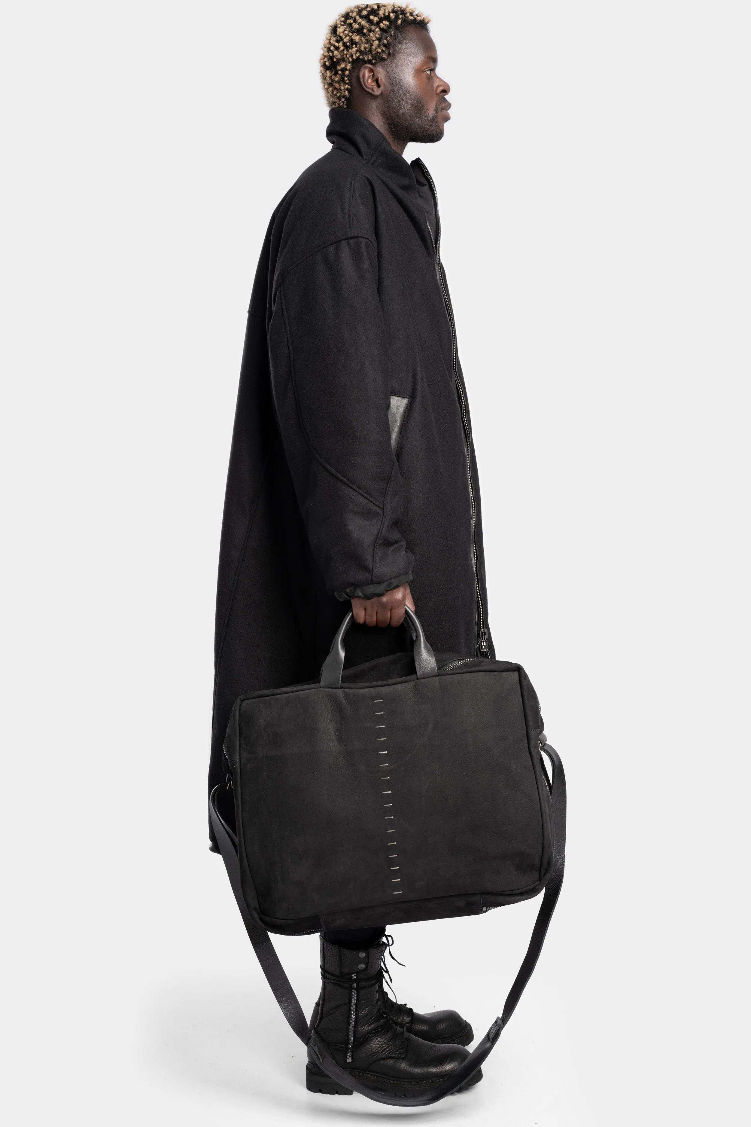 Large leather messenger / weekend bag