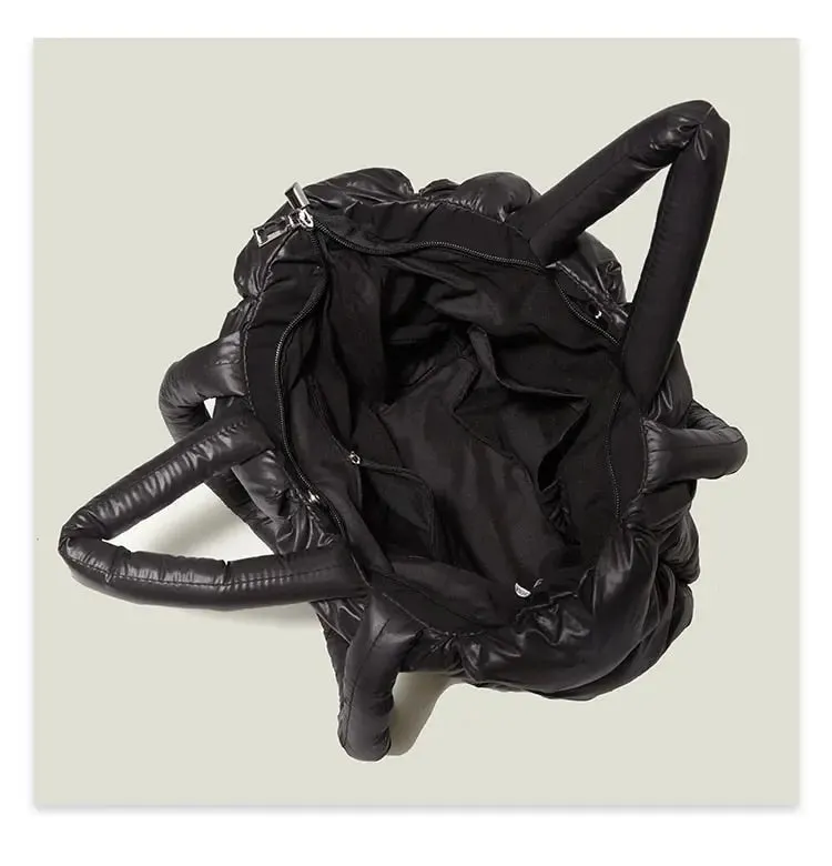 Large Padded Quilted Solid Tote Bag
