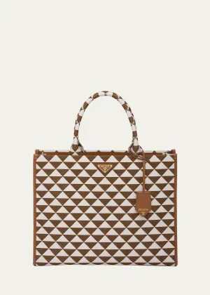 Large Triangle Logo Jacquard Tote Bag