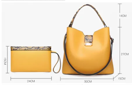 Leather Fashion Shoulder Handbags & Clutches(Set)