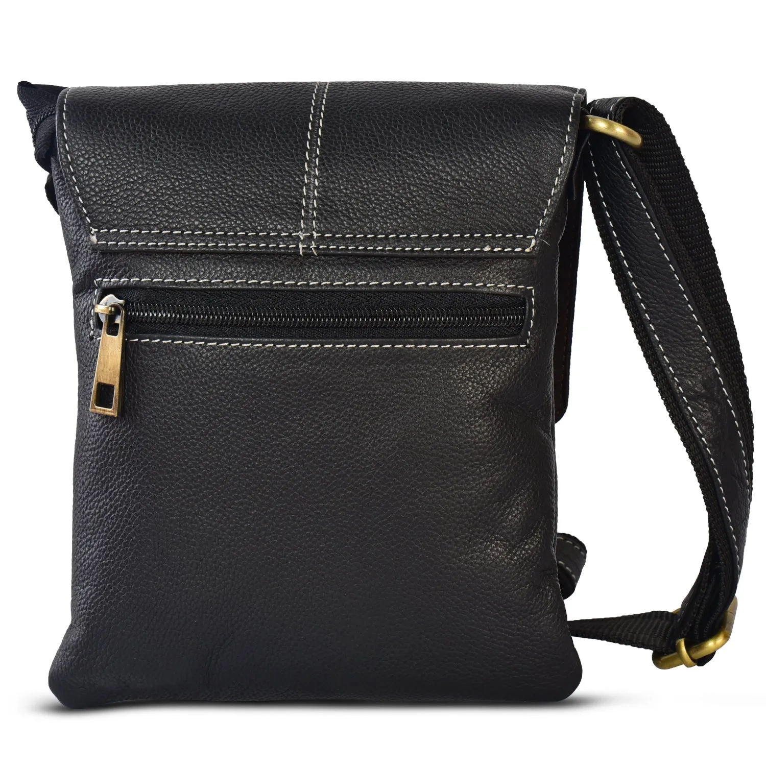 Leather Messenger Bag 36815 (Black)