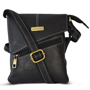 Leather Messenger Bag 36815 (Black)