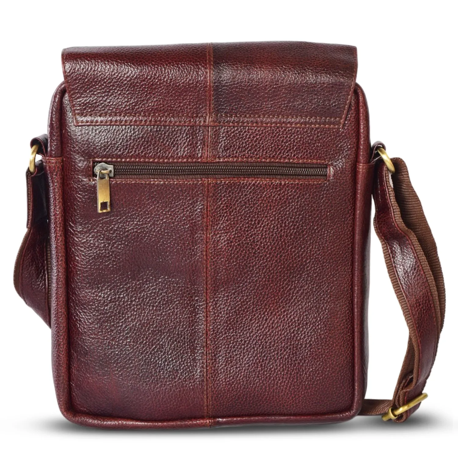 Leather Messenger Bag 36819 (BROWN)