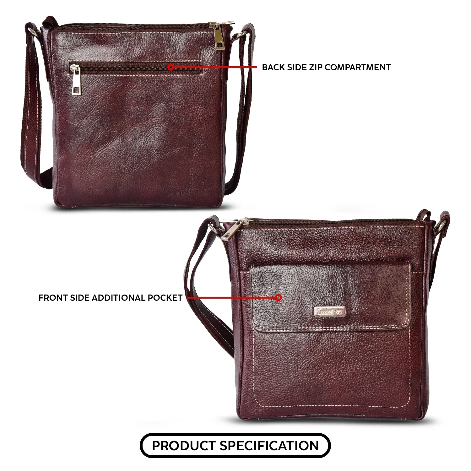 Leather Messenger Bag 36821 (Brown)