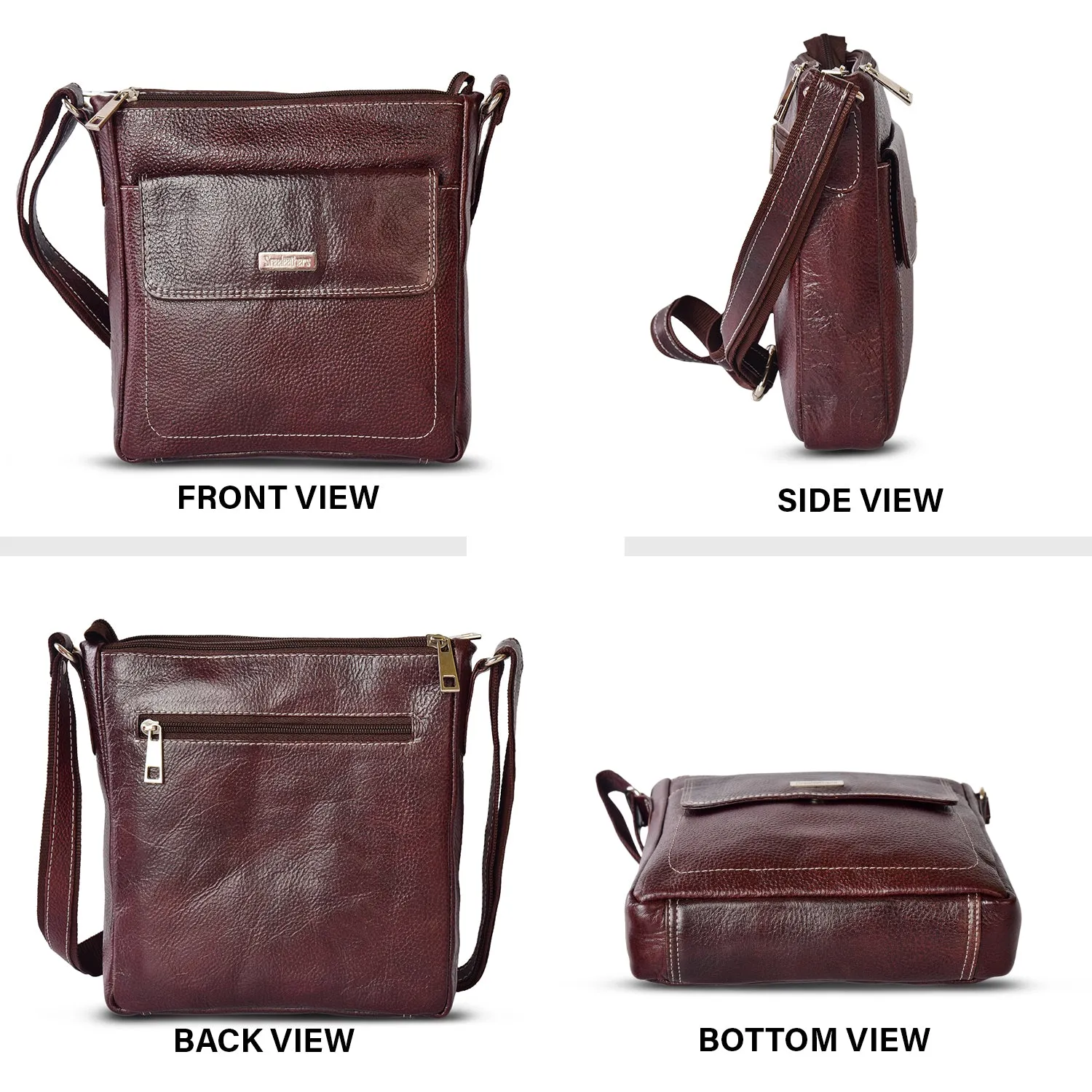 Leather Messenger Bag 36821 (Brown)