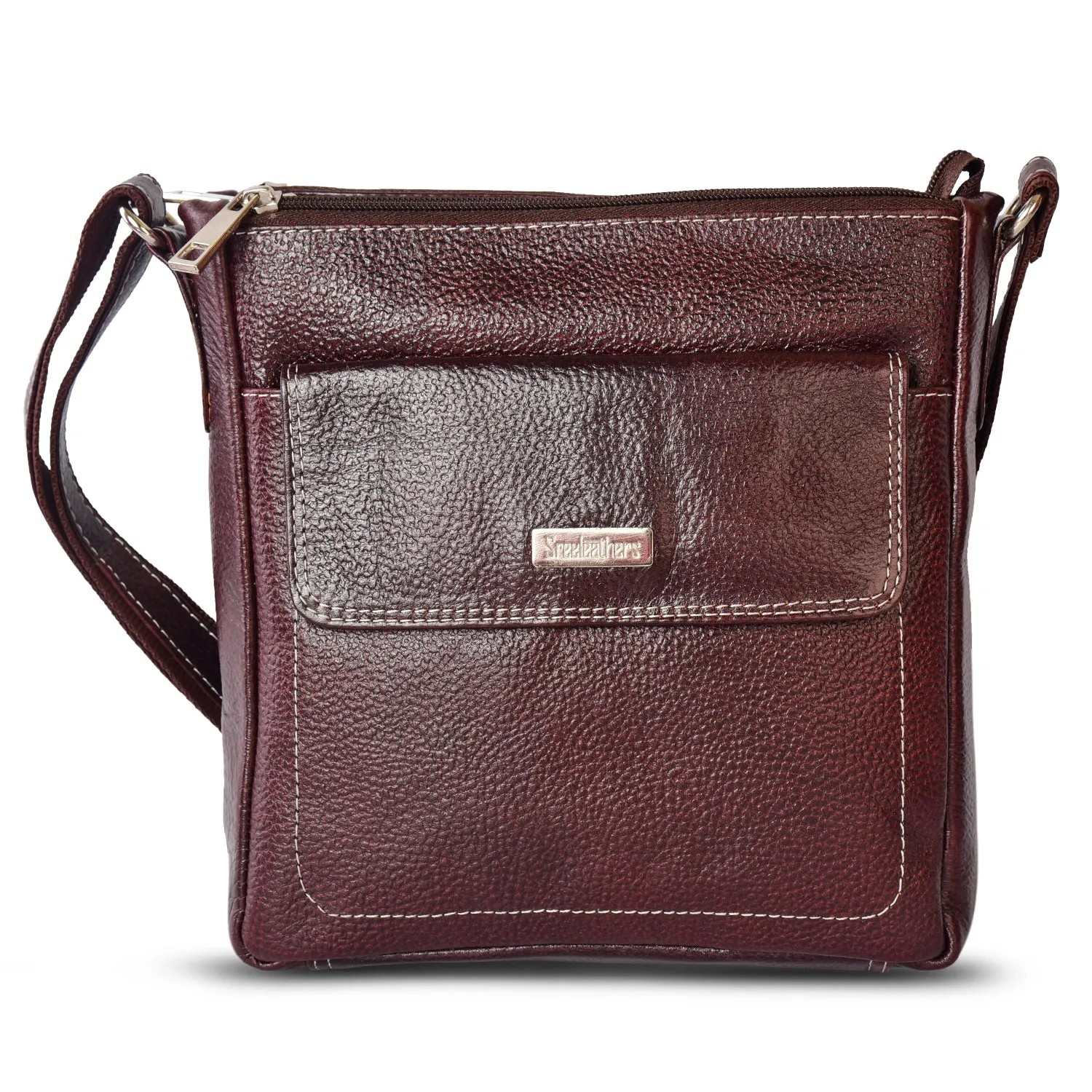 Leather Messenger Bag 36821 (Brown)