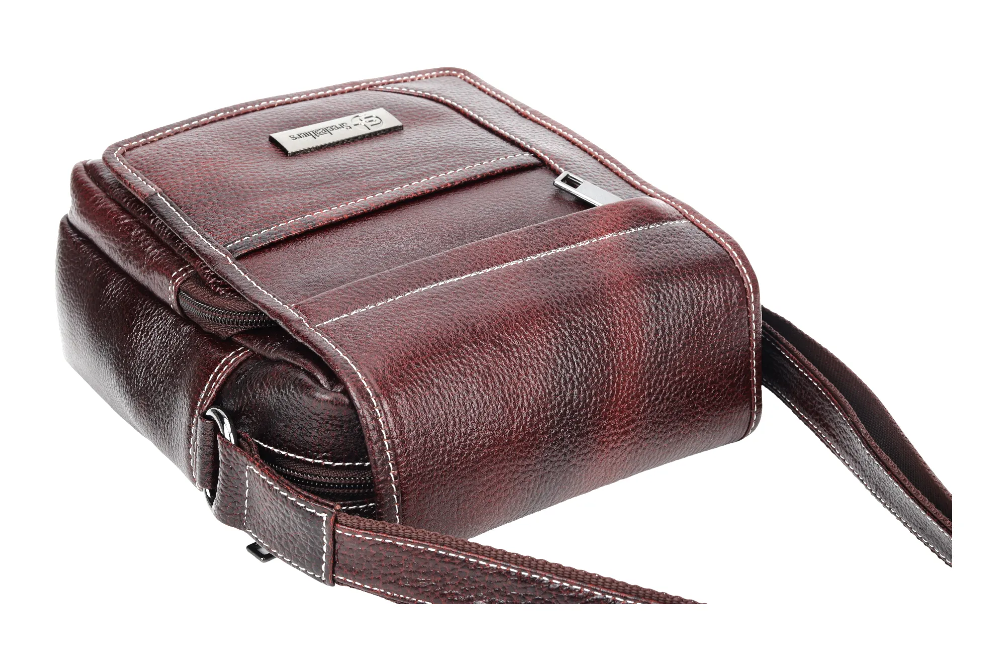 Leather Messenger Bag 90406 (Brown)
