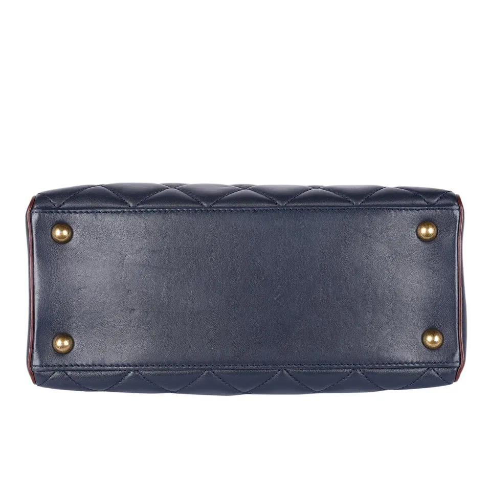 Leather Quilted Cambon Shoulder Bag