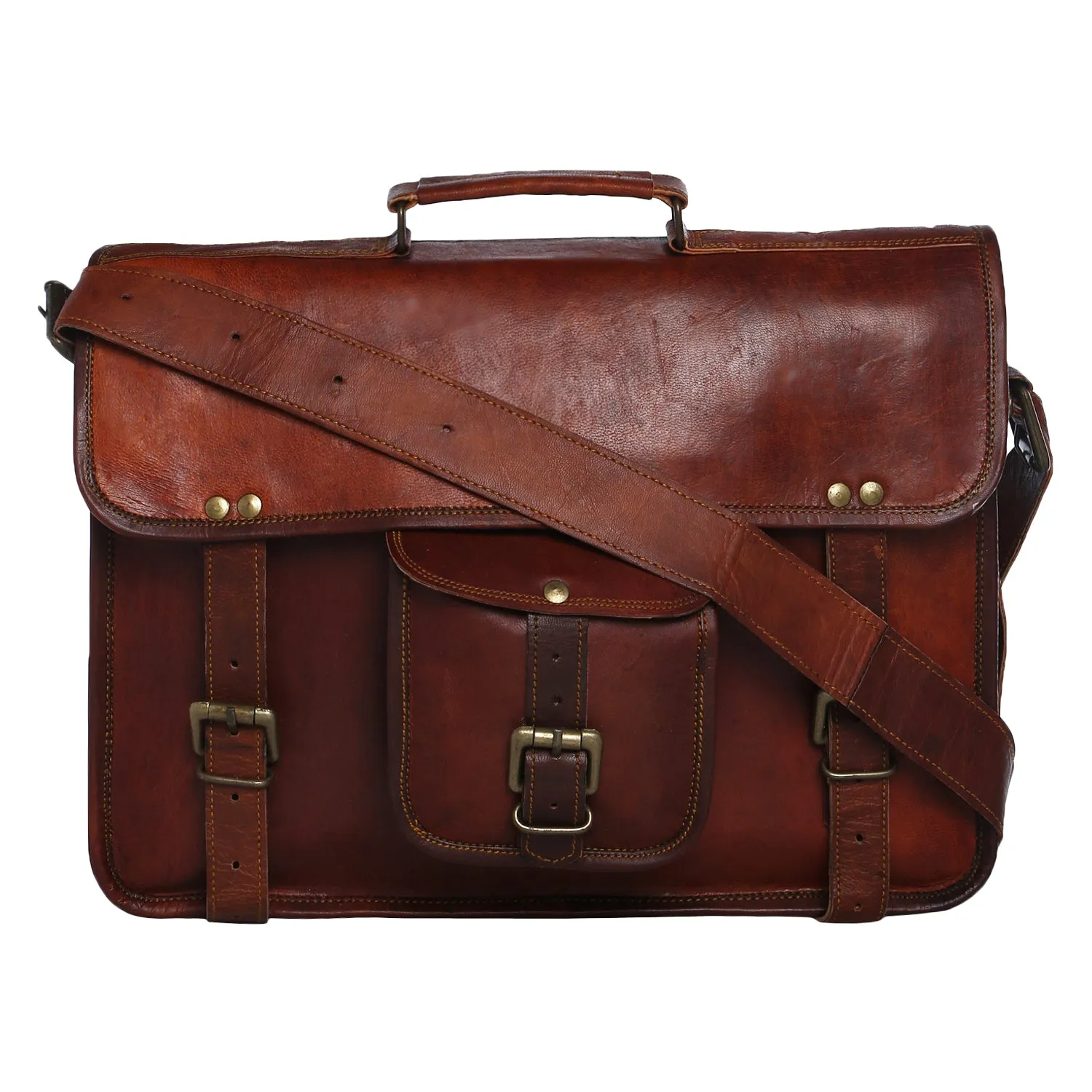 Leather Satchel Backpack 15"