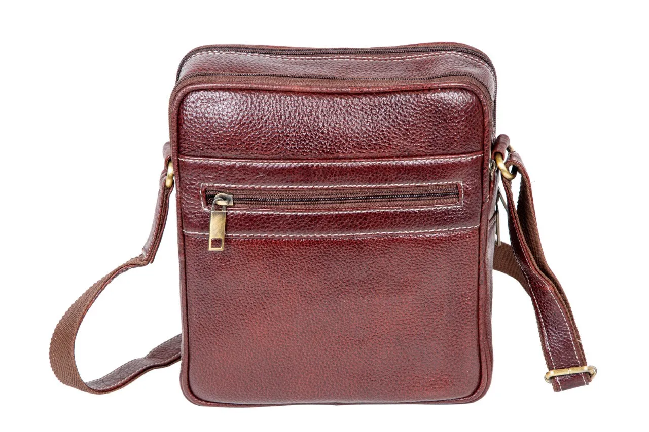 LEATHER SLING BAG  998918 (BROWN)
