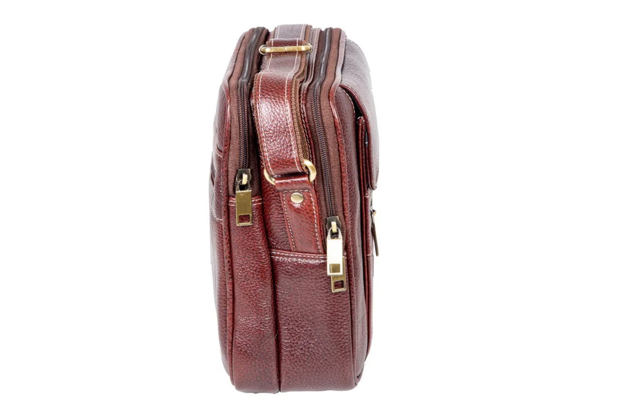 LEATHER SLING BAG  998918 (BROWN)