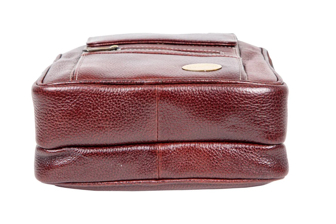 LEATHER SLING BAG  998918 (BROWN)