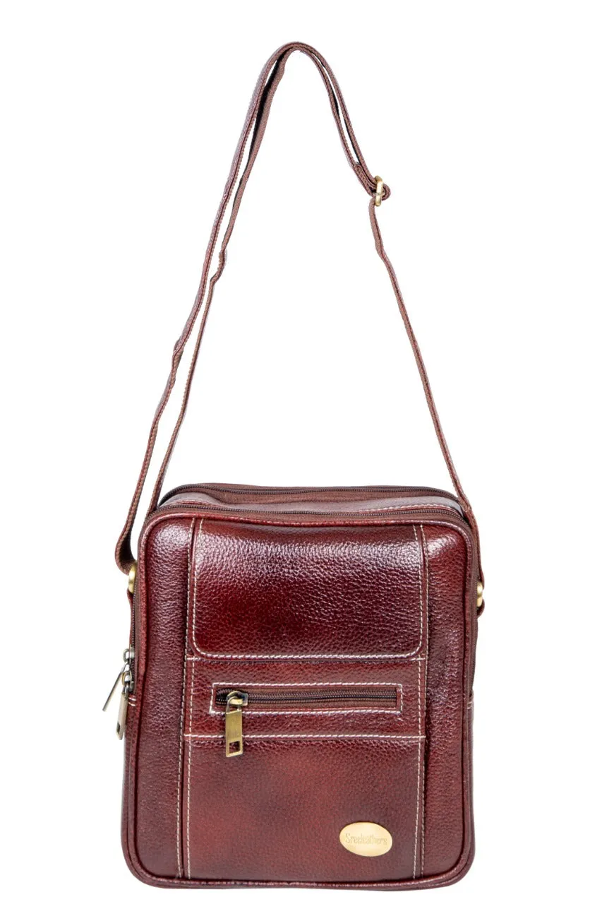 LEATHER SLING BAG  998918 (BROWN)