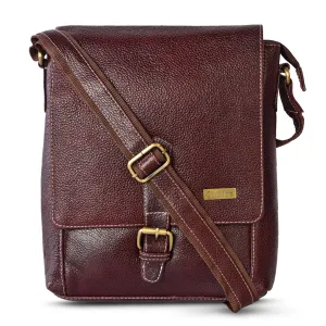 LEATHER SLING BAG  998921 (BROWN)