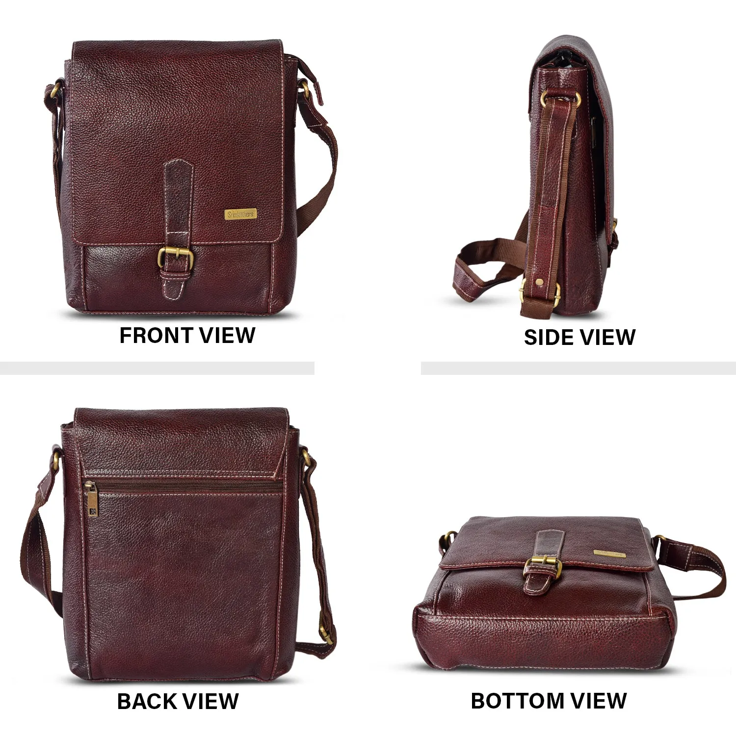LEATHER SLING BAG  998921 (BROWN)