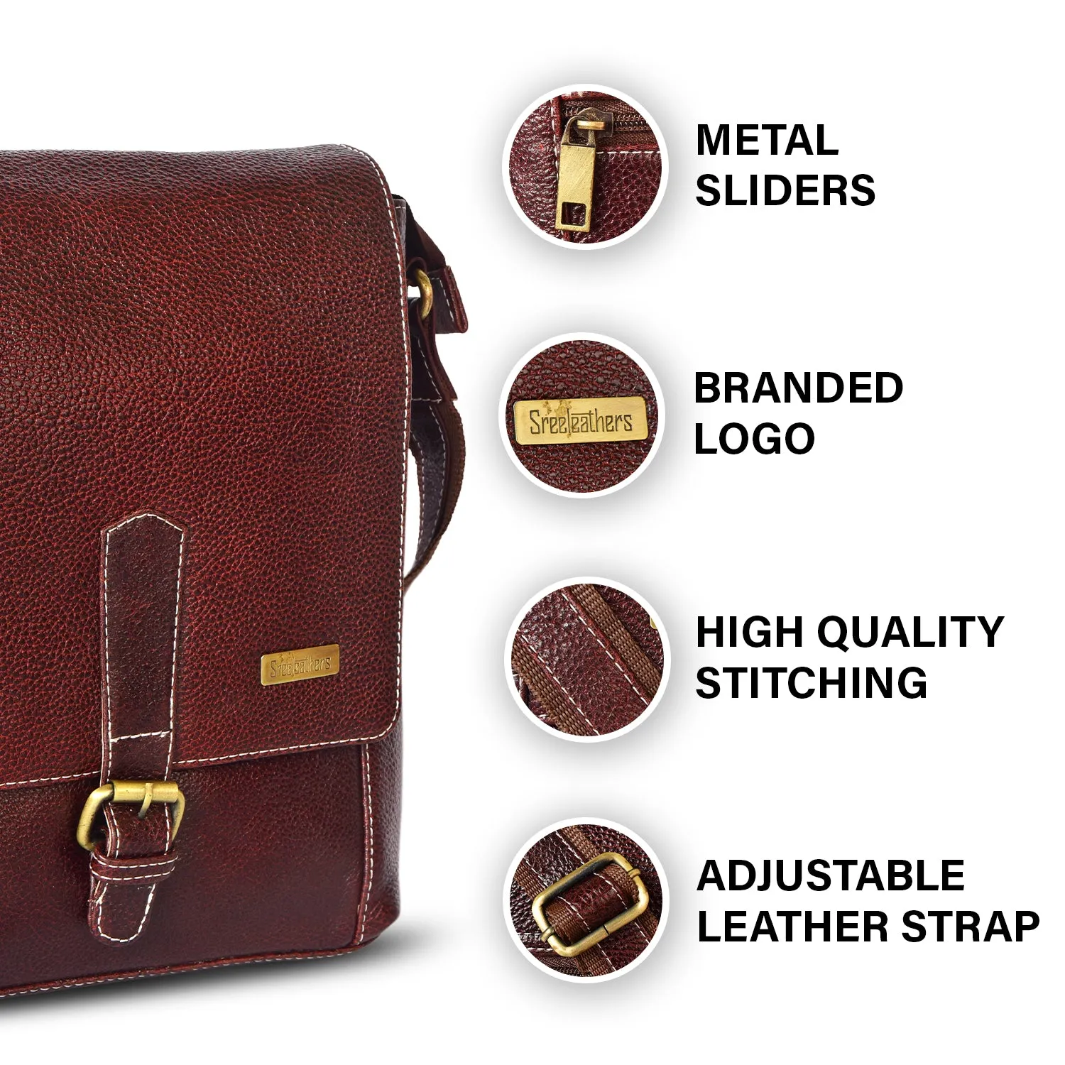 LEATHER SLING BAG  998921 (BROWN)
