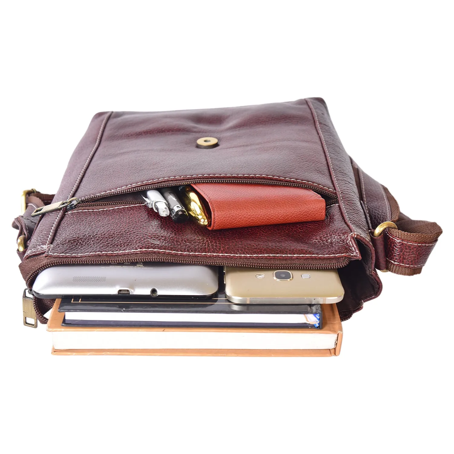 LEATHER SLING BAG  998921 (BROWN)