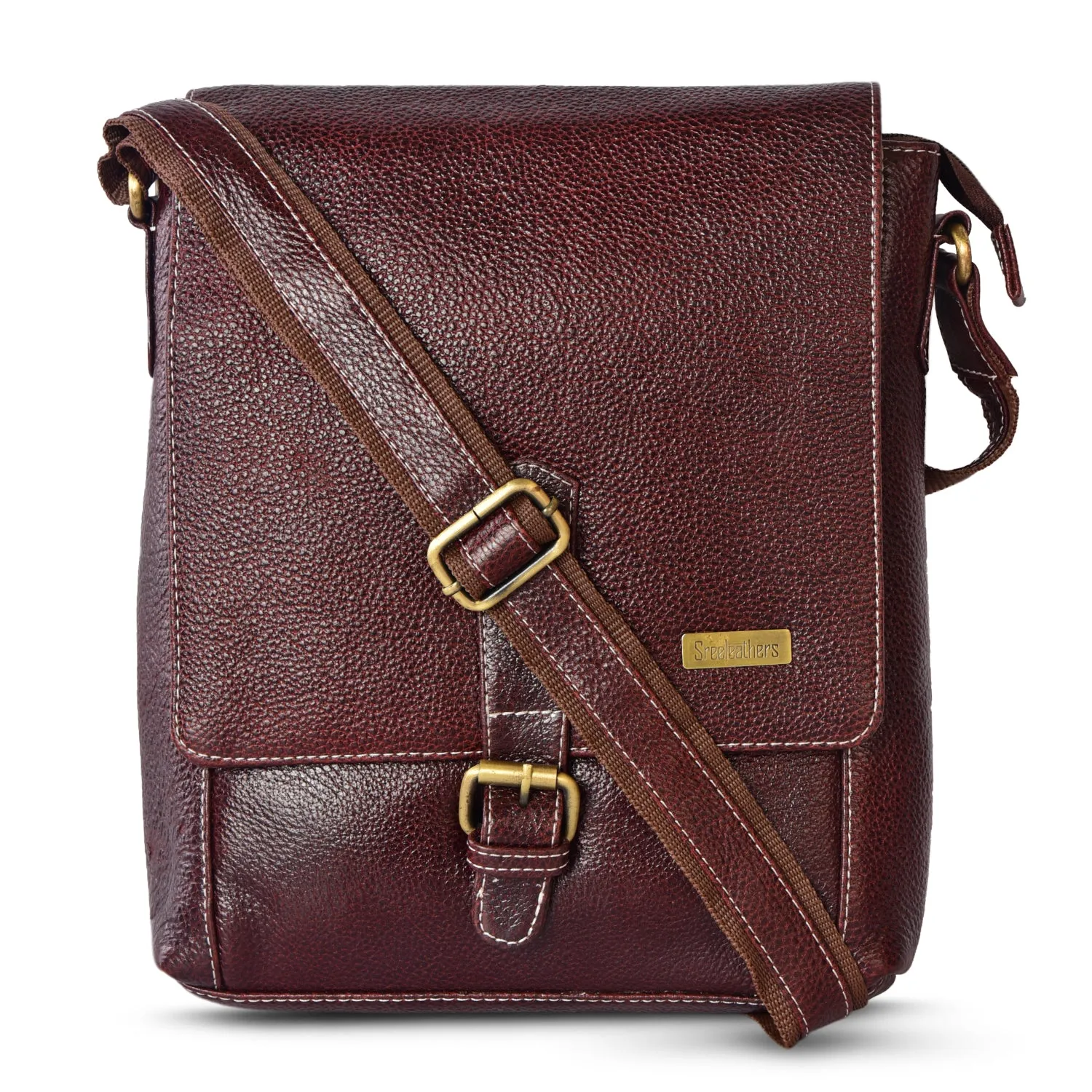 LEATHER SLING BAG  998921 (BROWN)