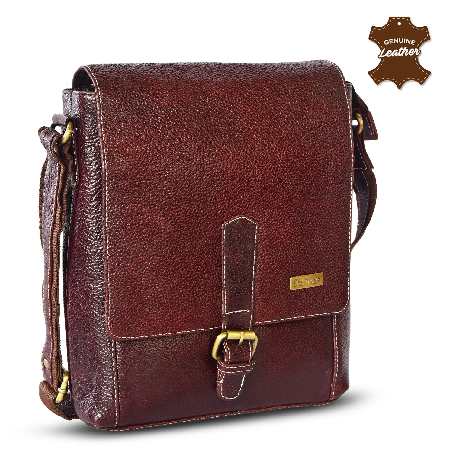 LEATHER SLING BAG  998921 (BROWN)