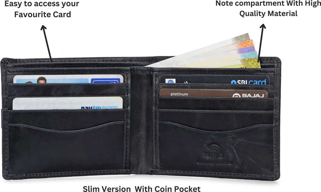 Leophant Men Casual, Formal Black Artificial Leather Wallet (14 Card Slots)