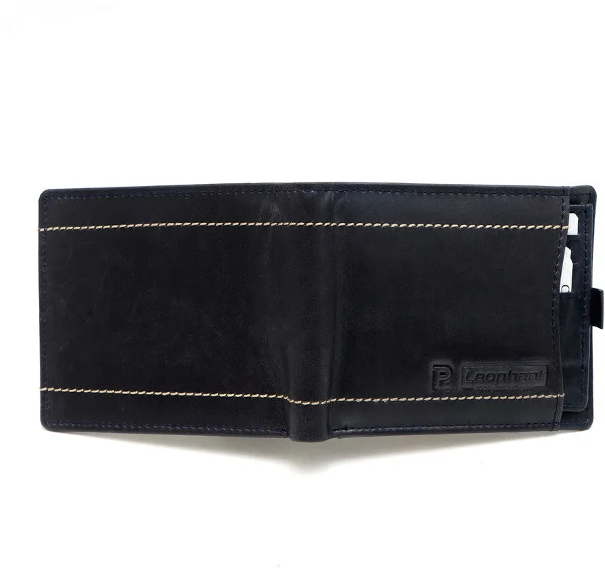 Leophant Men Casual, Formal Black Artificial Leather Wallet (14 Card Slots)
