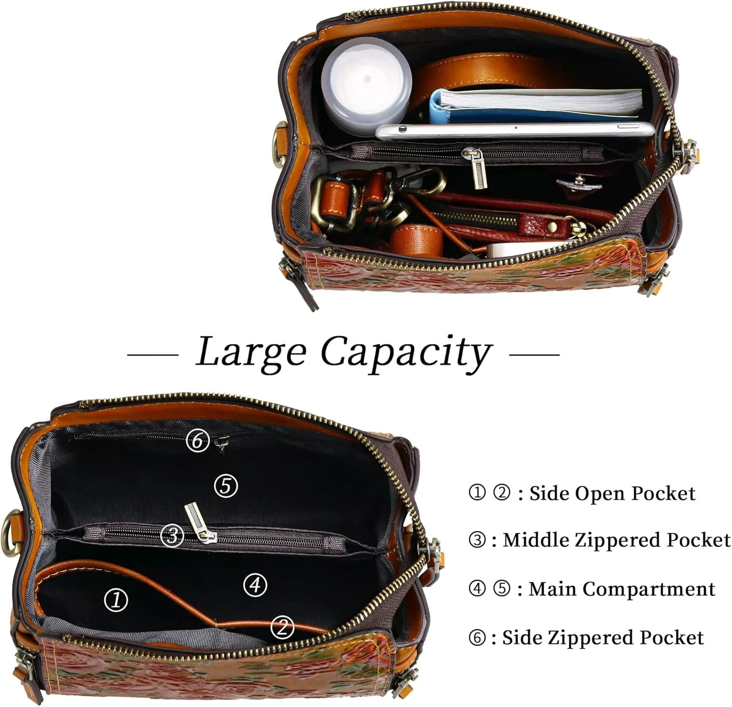 LETEULO Crossbody Bag for Women Top Handle Tote Purses Vintage Satchels Handbag
