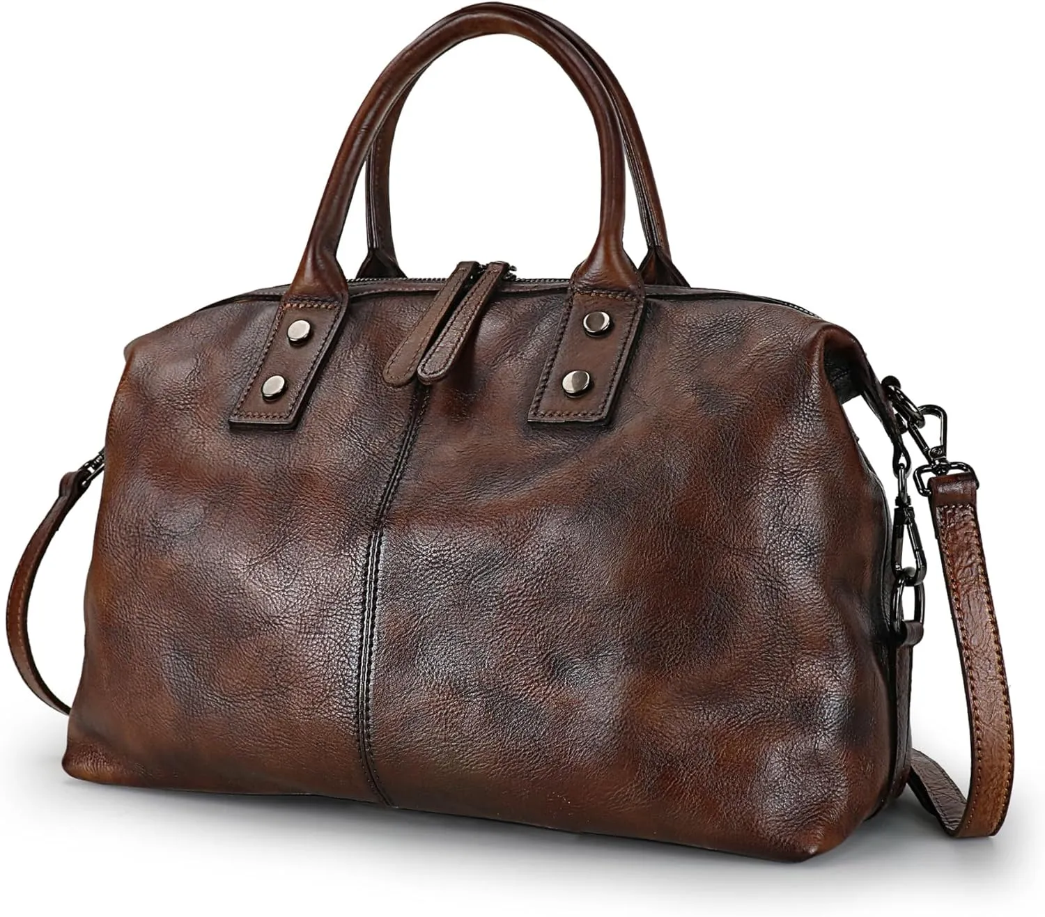 LETEULO Handbag for Women Leather Top Handle Tote Purses Vintage Satchels Handbag