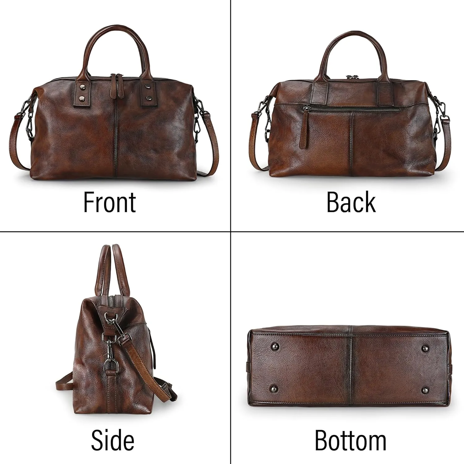 LETEULO Handbag for Women Leather Top Handle Tote Purses Vintage Satchels Handbag