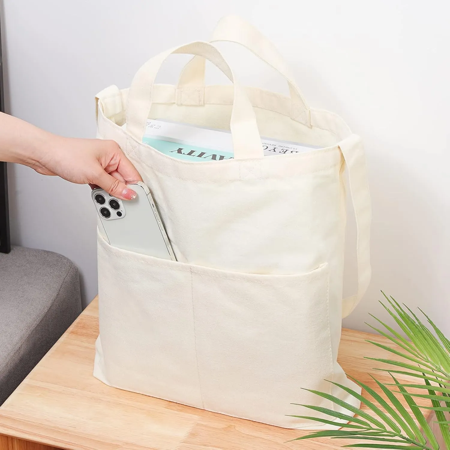 Lily queen Canvas Tote Bag for Women Shoulder Bags 2pcs