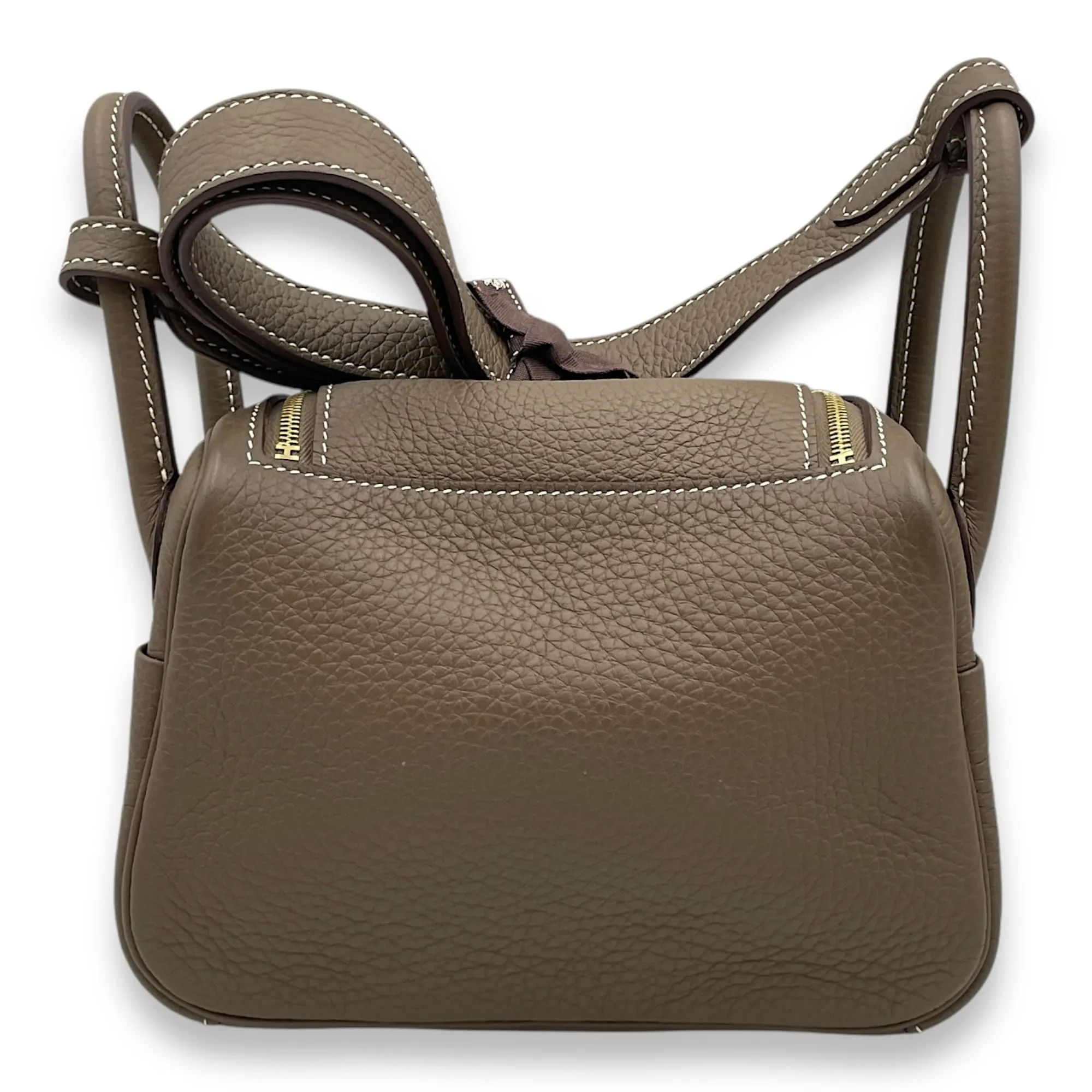 Lindy Mini Etoupe in Clemence, Gold hardware