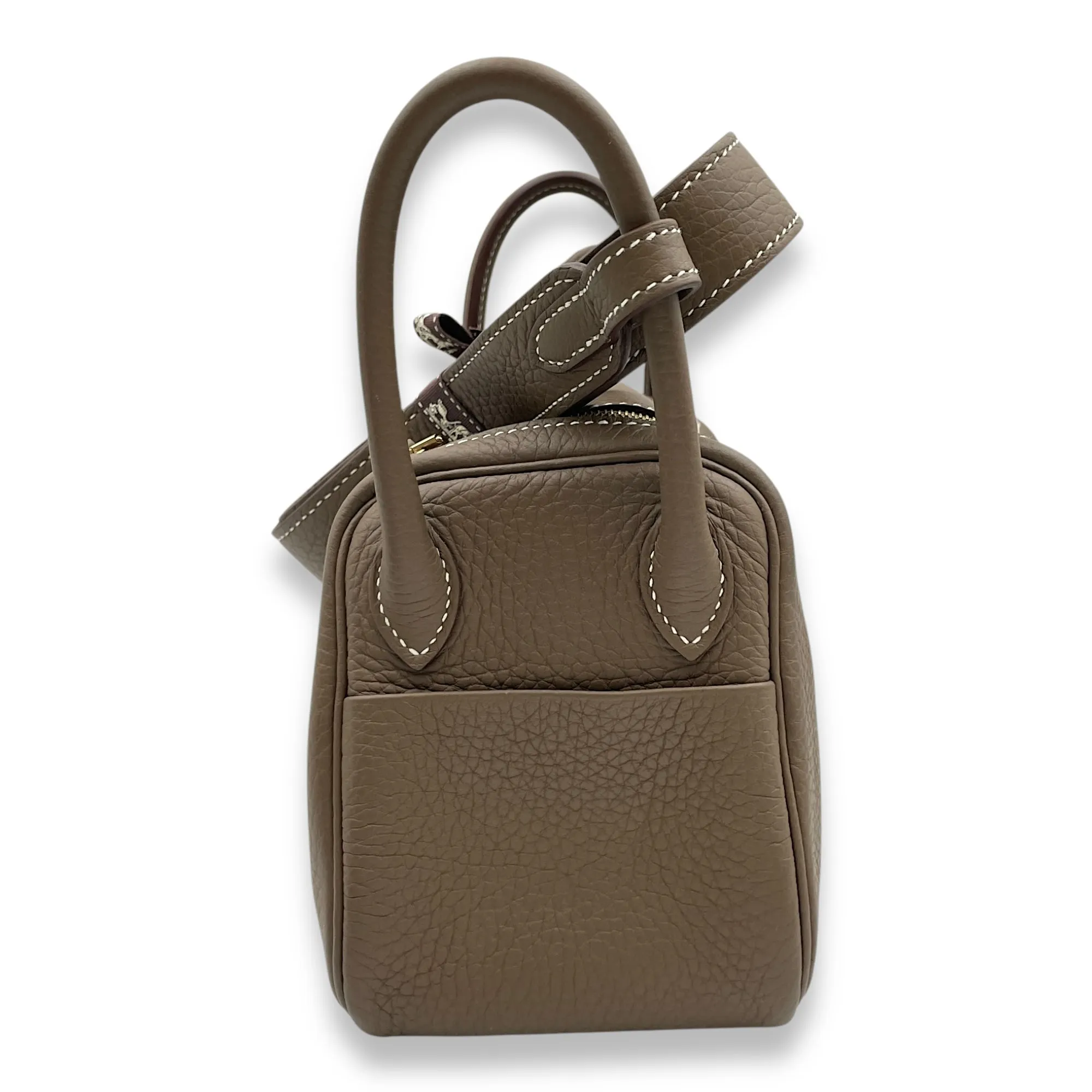 Lindy Mini Etoupe in Clemence, Gold hardware