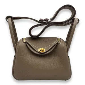 Lindy Mini Etoupe in Clemence, Gold hardware