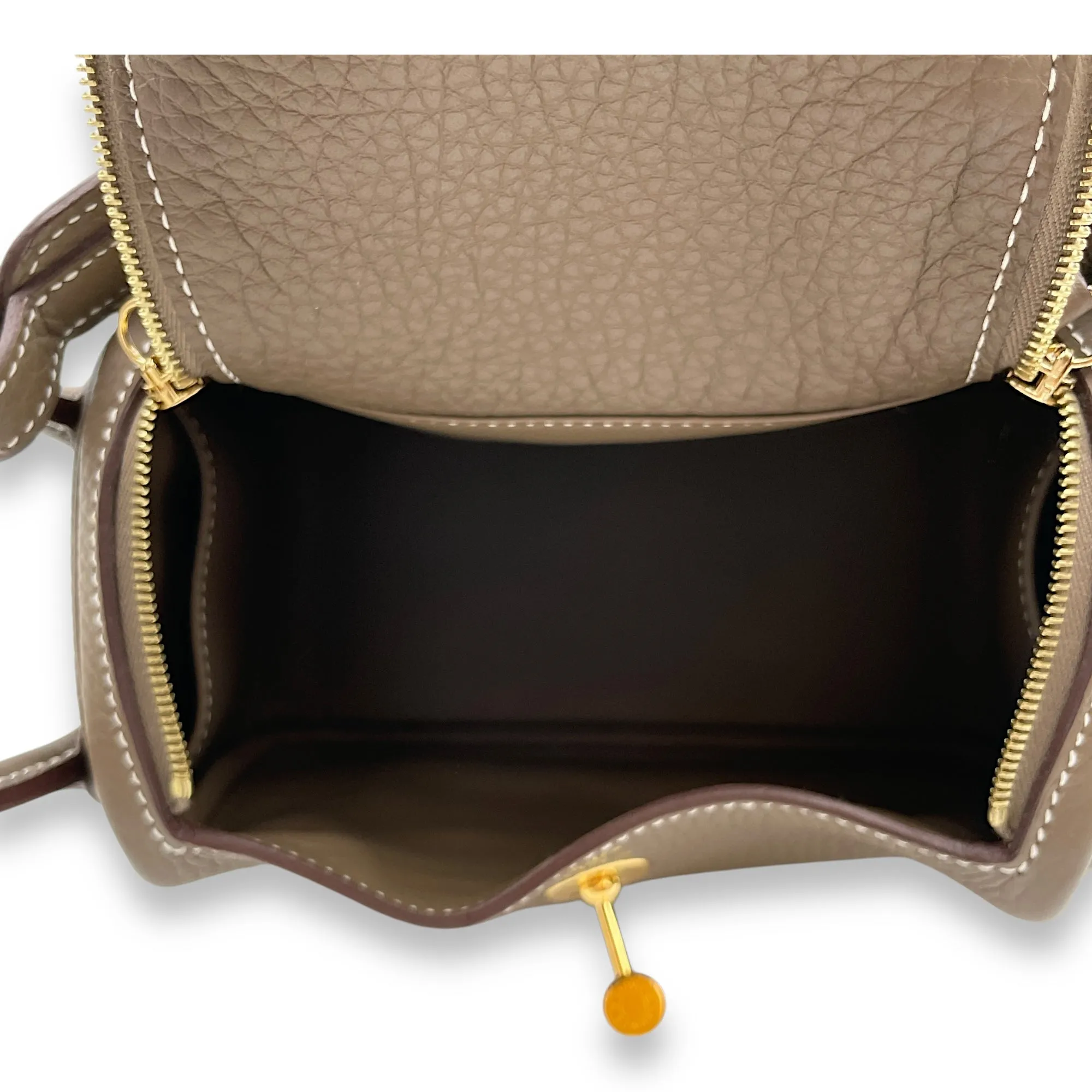 Lindy Mini Etoupe in Clemence, Gold hardware