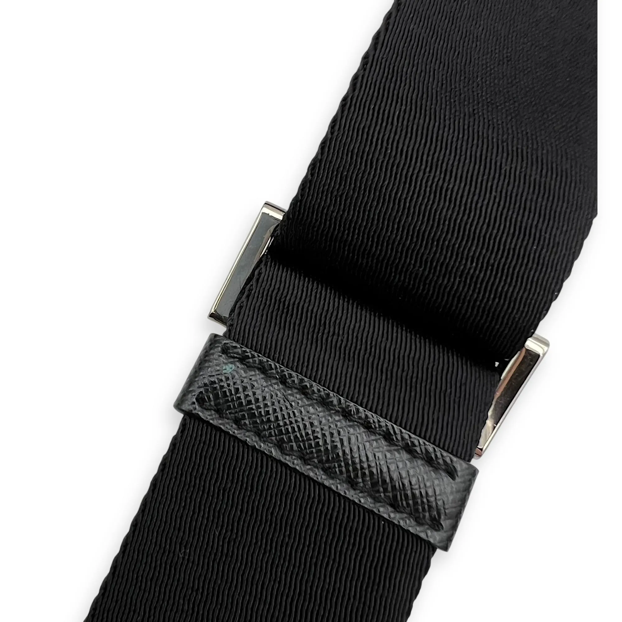 Logo Black Crossbody Bag in Saffiano Leather, Silver hardware