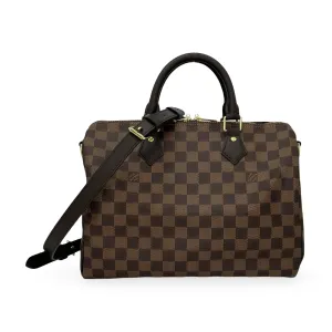 LOUIS VUITTON: Damier Ebene Speedy Bandouliere 30