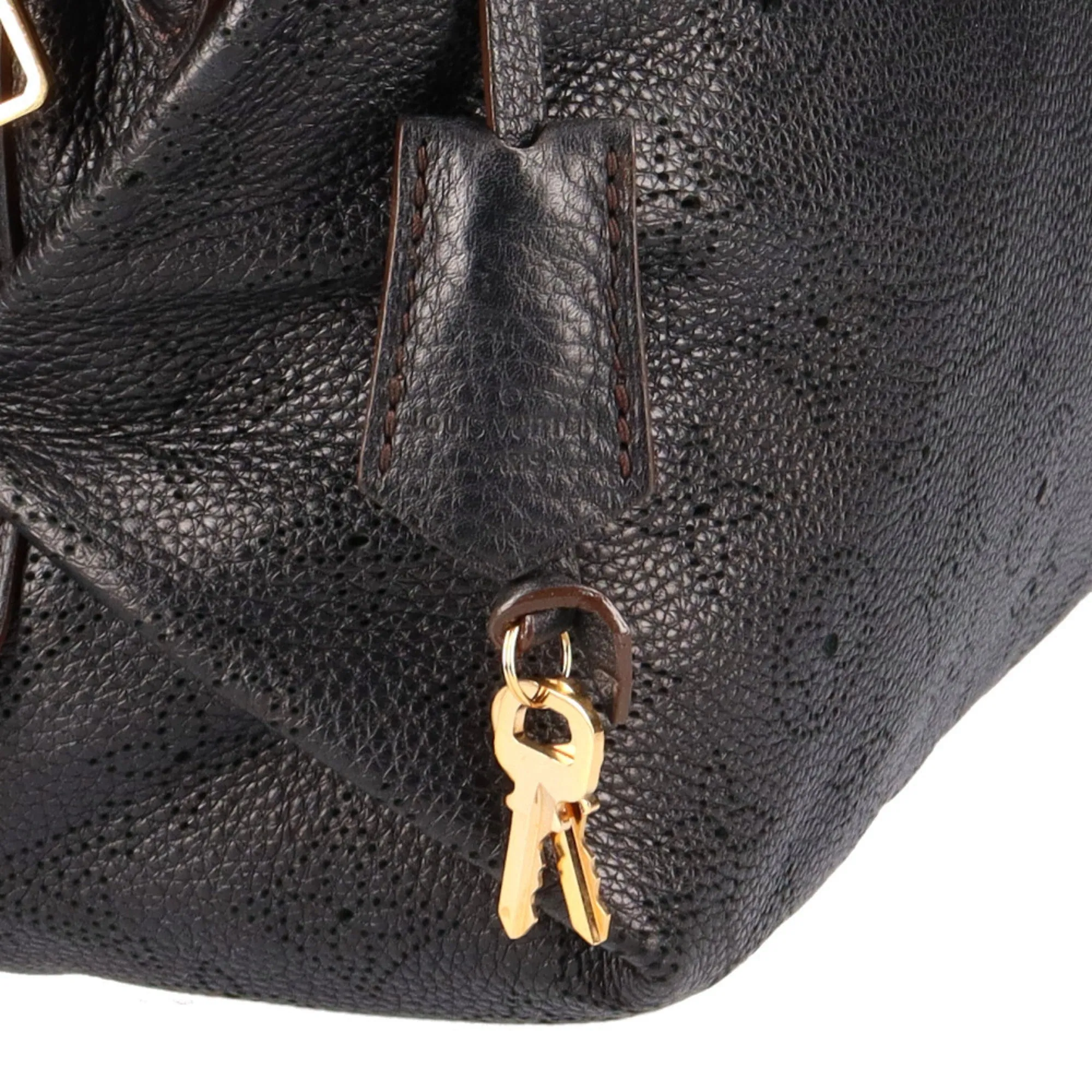 Louis Vuitton Galatea PM Mahina Shoulder Bag Noir Ladies