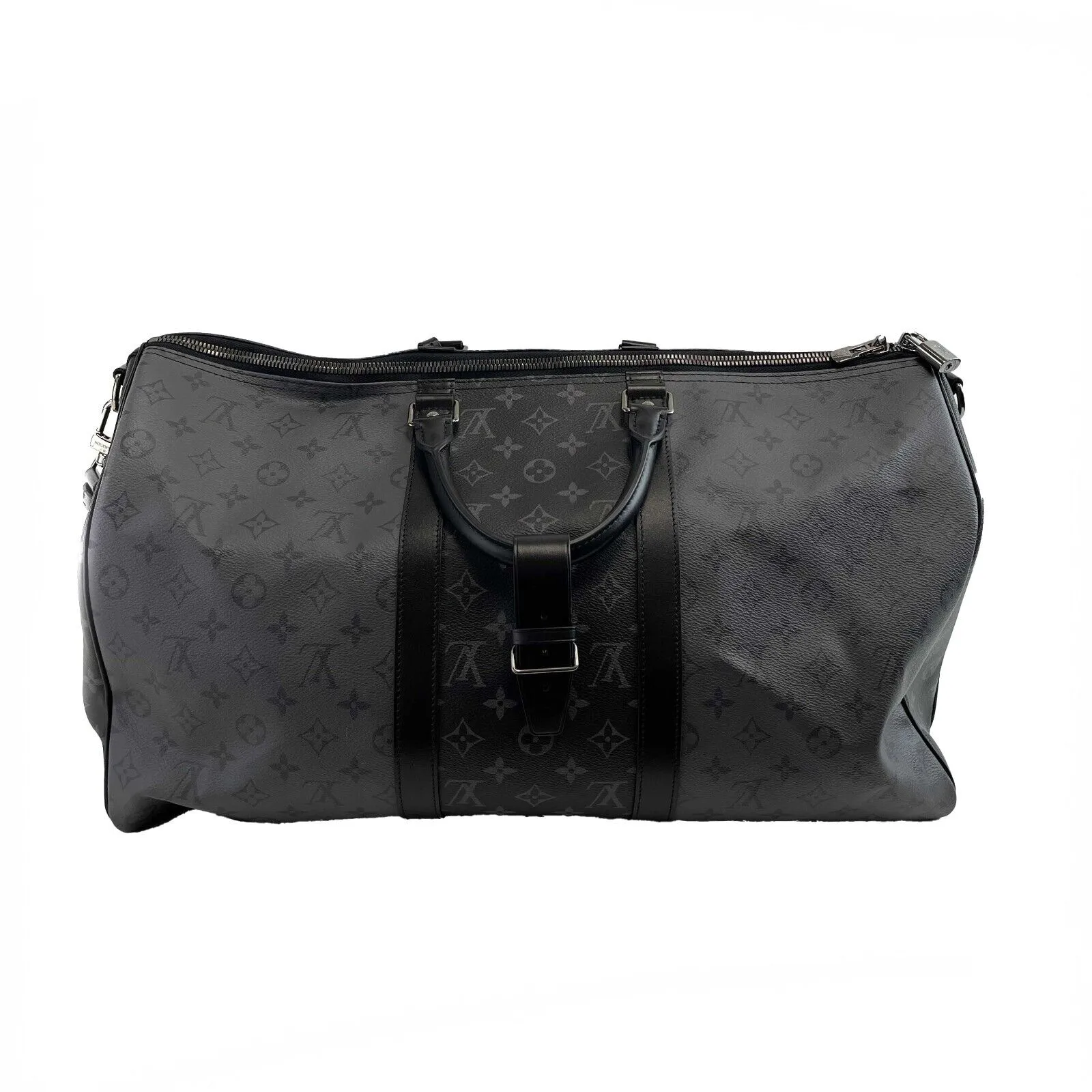 LOUIS VUITTON Keepall Bandouliere 50 Reverse Monogram Eclipse Black Handbag
