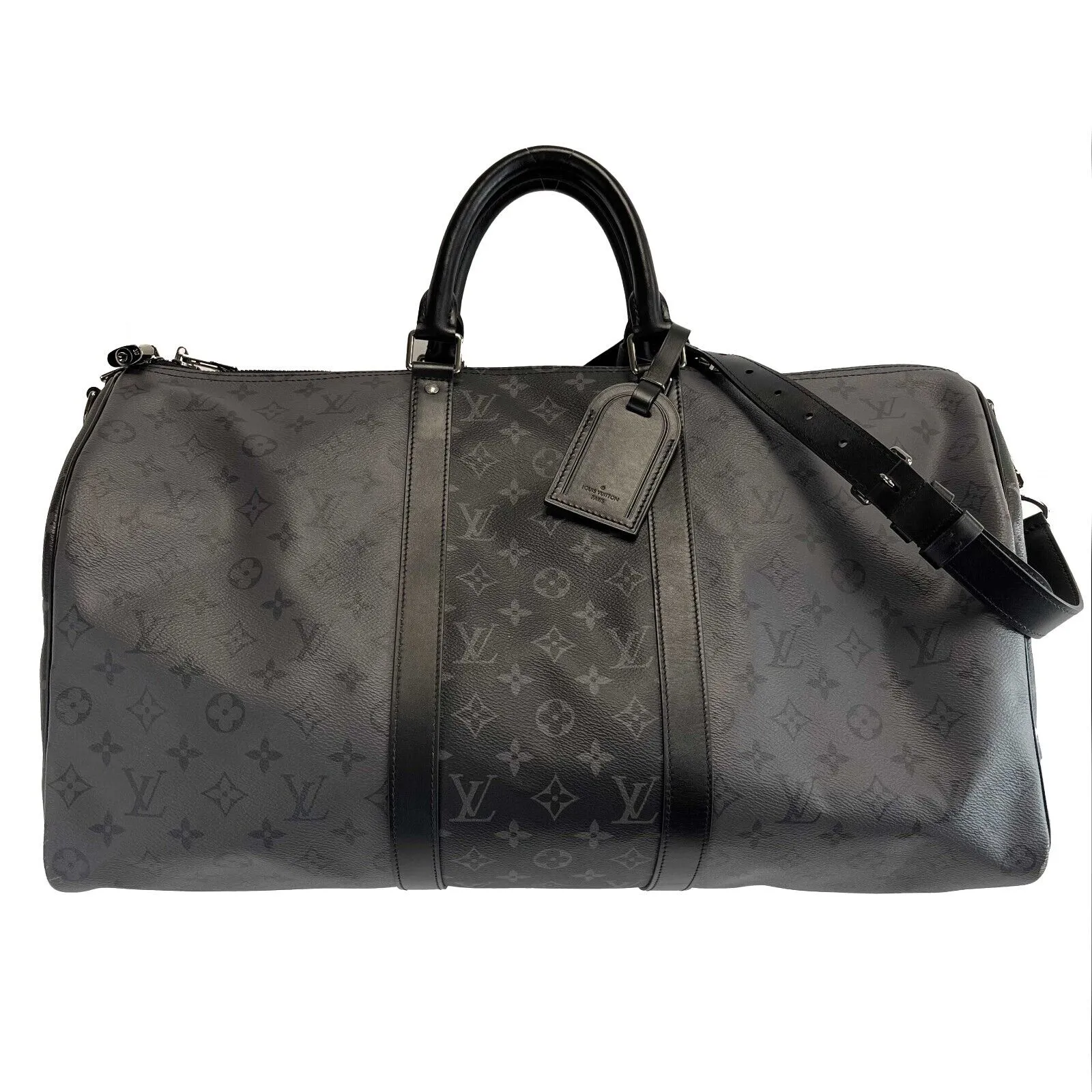 LOUIS VUITTON Keepall Bandouliere 50 Reverse Monogram Eclipse Black Handbag