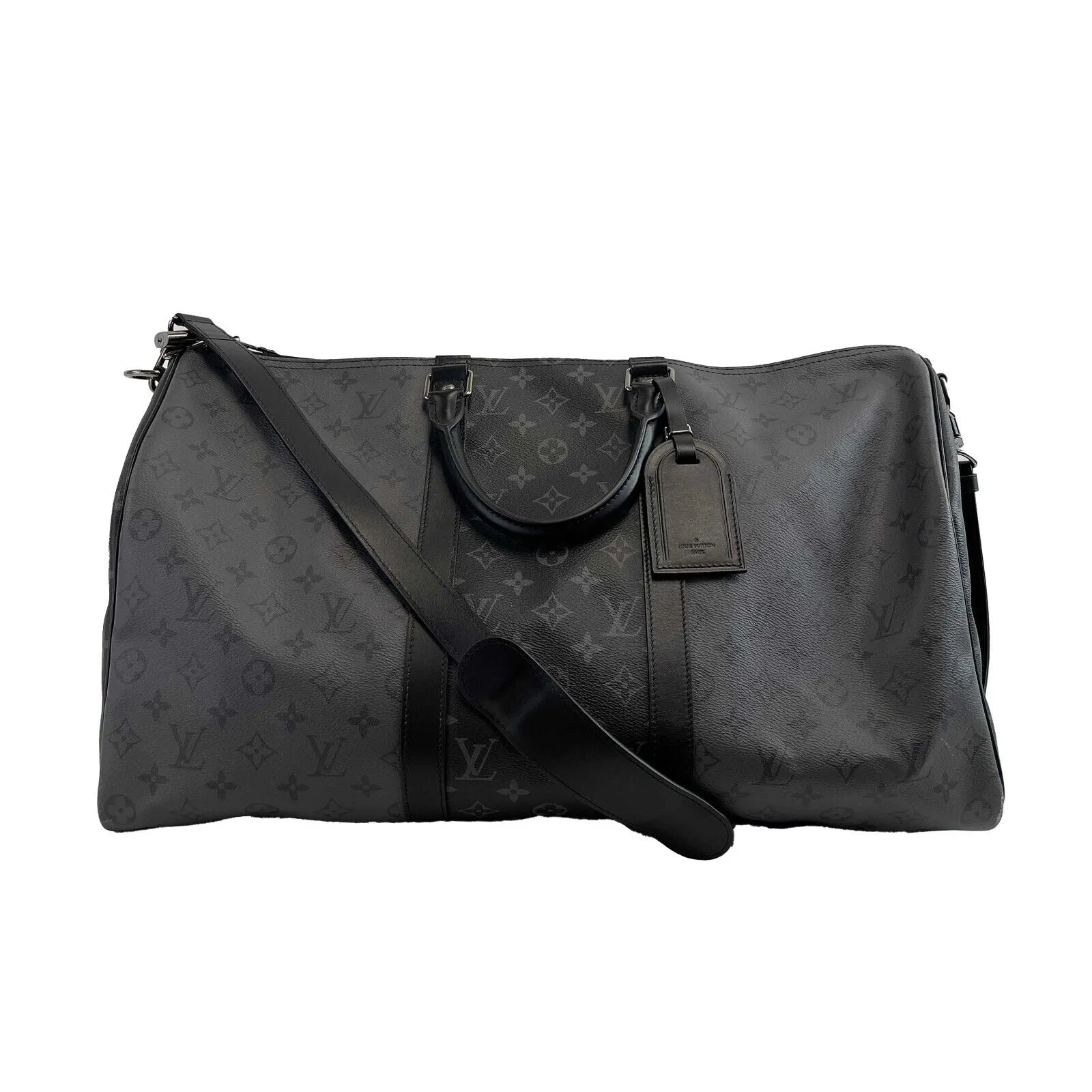 LOUIS VUITTON Keepall Bandouliere 50 Reverse Monogram Eclipse Black Handbag