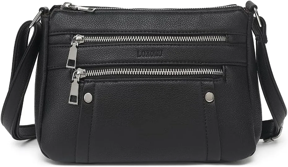 LOXOMU Small Crossbody Bags Purse for Women, Vegan Leather Crossbody Shoulder Bag, Multi Pockets Pocketbooks Satchel Purse