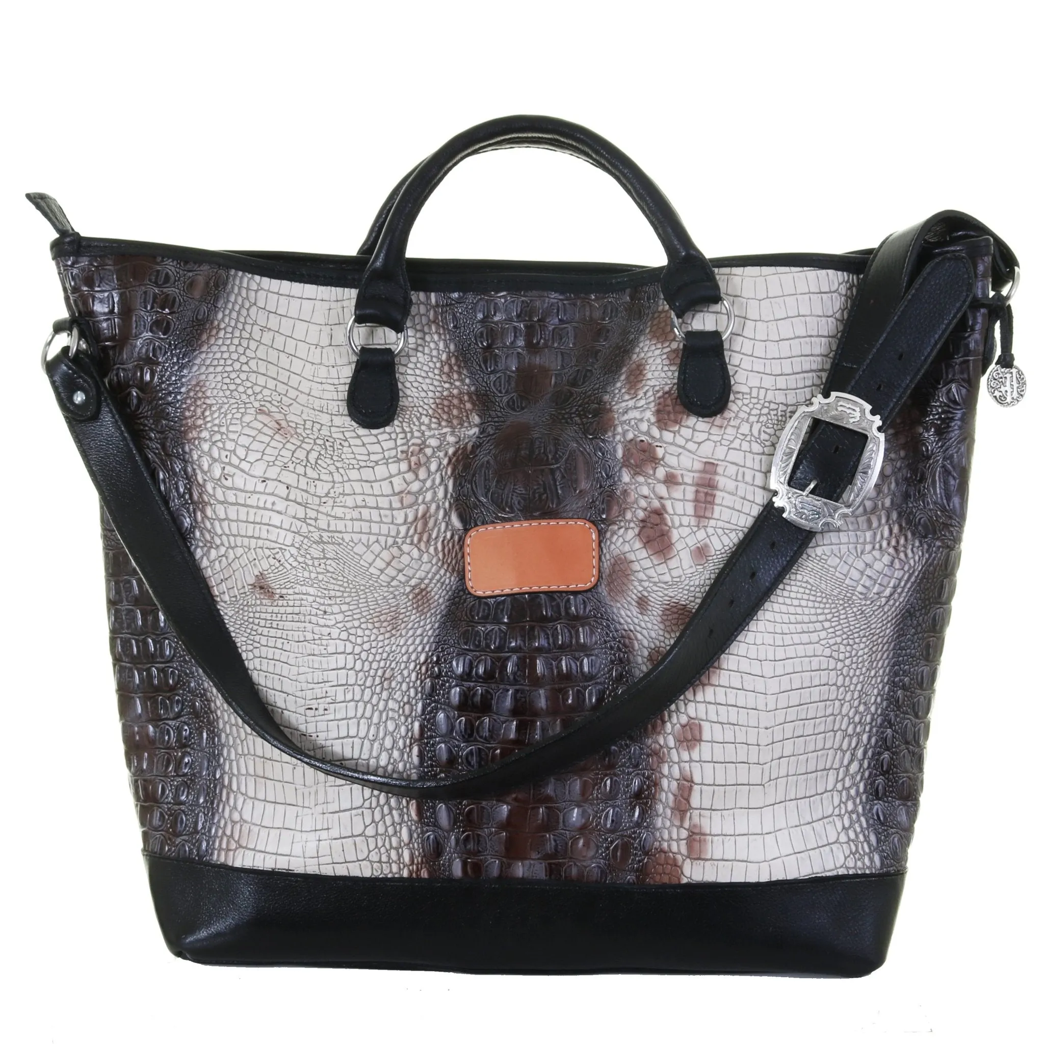 LT06 - Zebra Crocodile Print Luggage Tote
